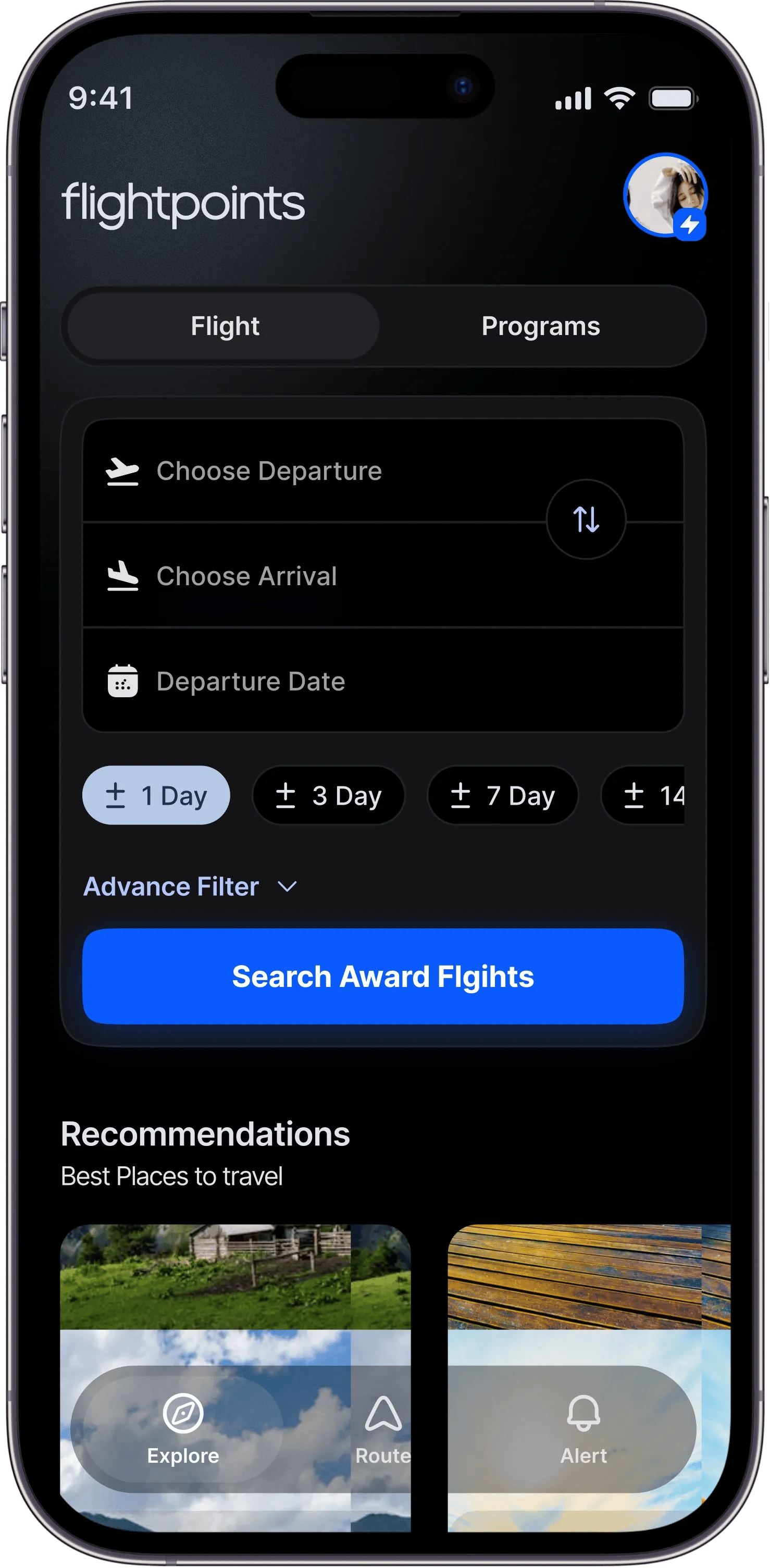 Flightpoints mobile app